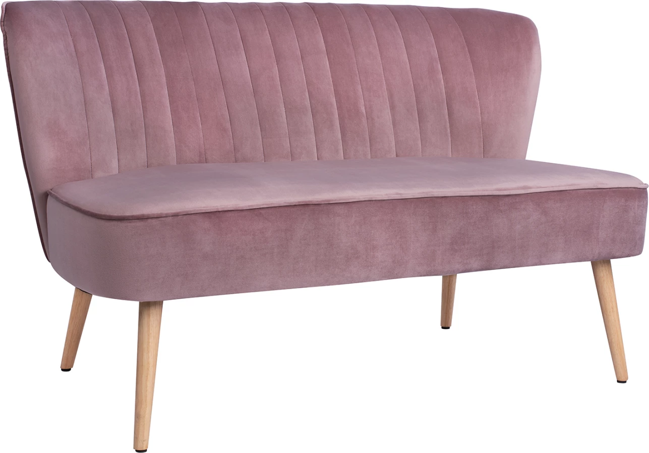 Divan dy vendësh, kadife rozë e zbehtë, FH8401.02, 128x70x77 cm