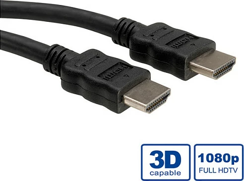 Kabllo HDMI ROLINE High Speed me Ethernet, HDMI M - HDMI M, 10 m, e zezë