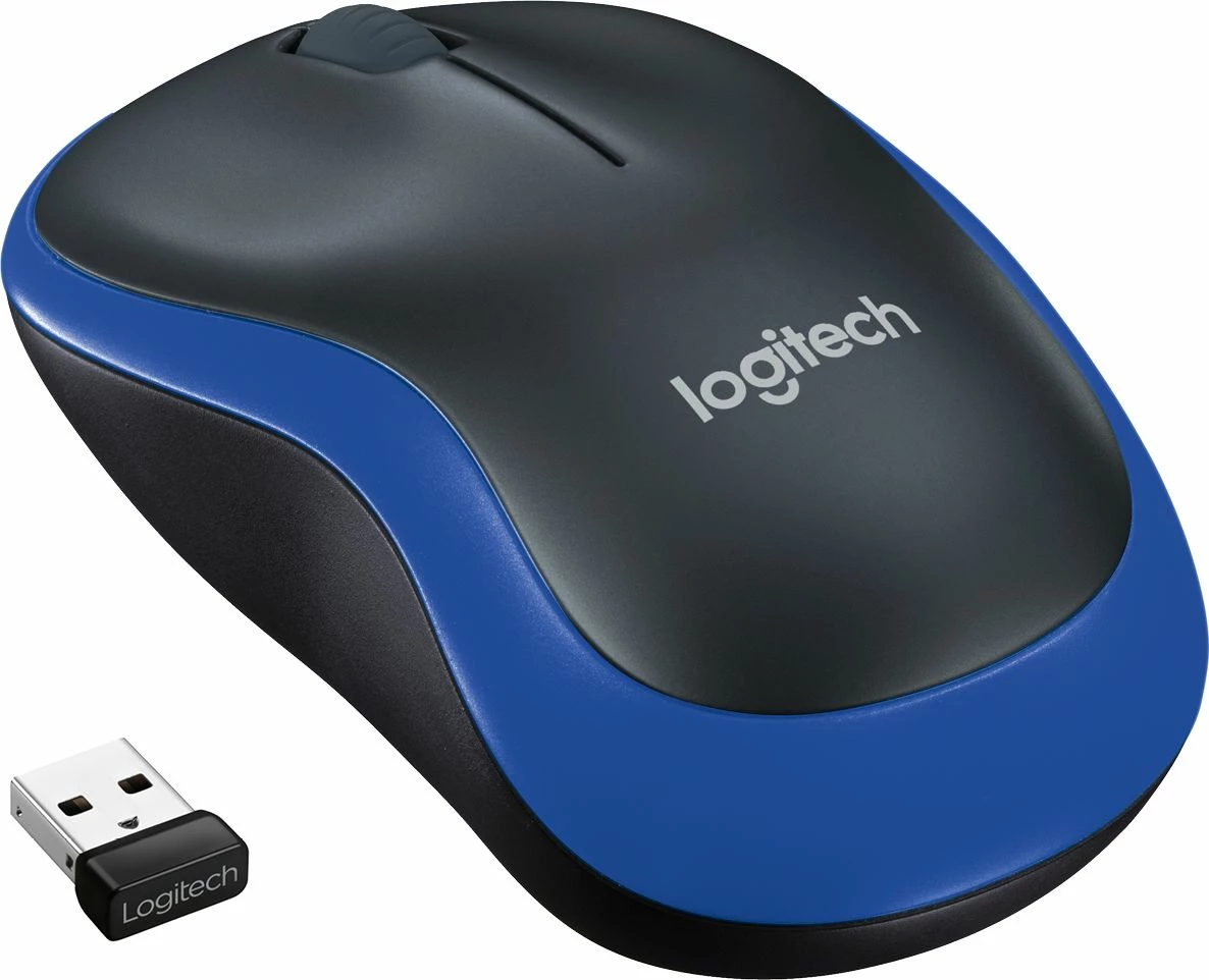 Maus Logitech M185 910-002239, wireless 1000 DPI, USB receiver, 3 butona, zi/kaltër
