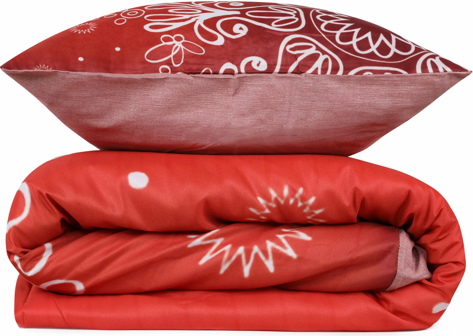 Set mbulesë për jorgan king size, L'essentiel, e kuqe dhe e bardhë, 427
