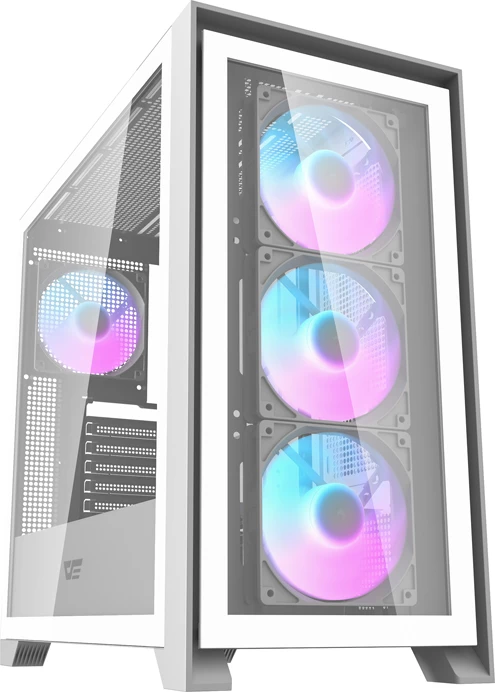 Kasë Darkflash DRX90 Glass, Mid Tower, ATX, me xham të temperuar, e bardhë