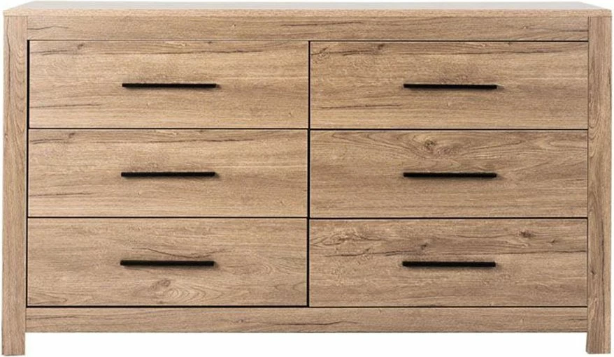 Komodë DODO, ngjyrë lisi e errët, 132x45x75