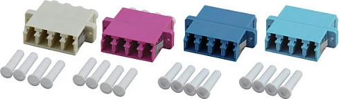 Kuplung fibër optike EFB Elektronik LC Quad OM4, multimode, 4 konektorë, vjollcë