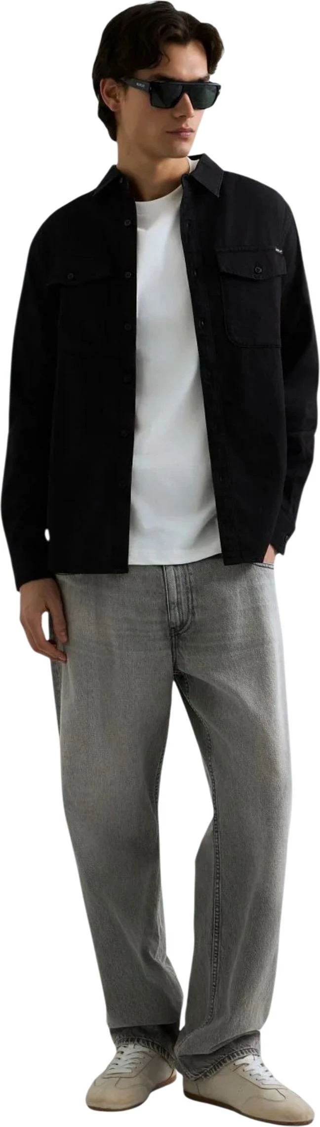 Këmishë denim për meshkuj Replay M4124, e zezë [Madhësia: L]