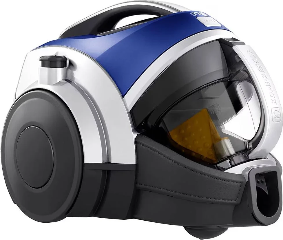 Fshesë me korrent, LG, VK8506NHAC, Kompressor pa qese 450 W me filtër 2-shtresor, blu e bardhë