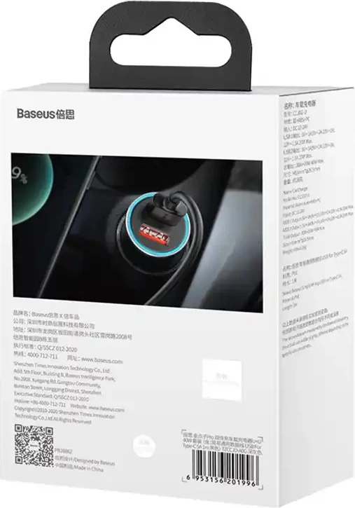 Karikues makinash Baseus Golden Contactor Pro, 2x USB, 40W, me kabllo USB në USB-C 1m, gri