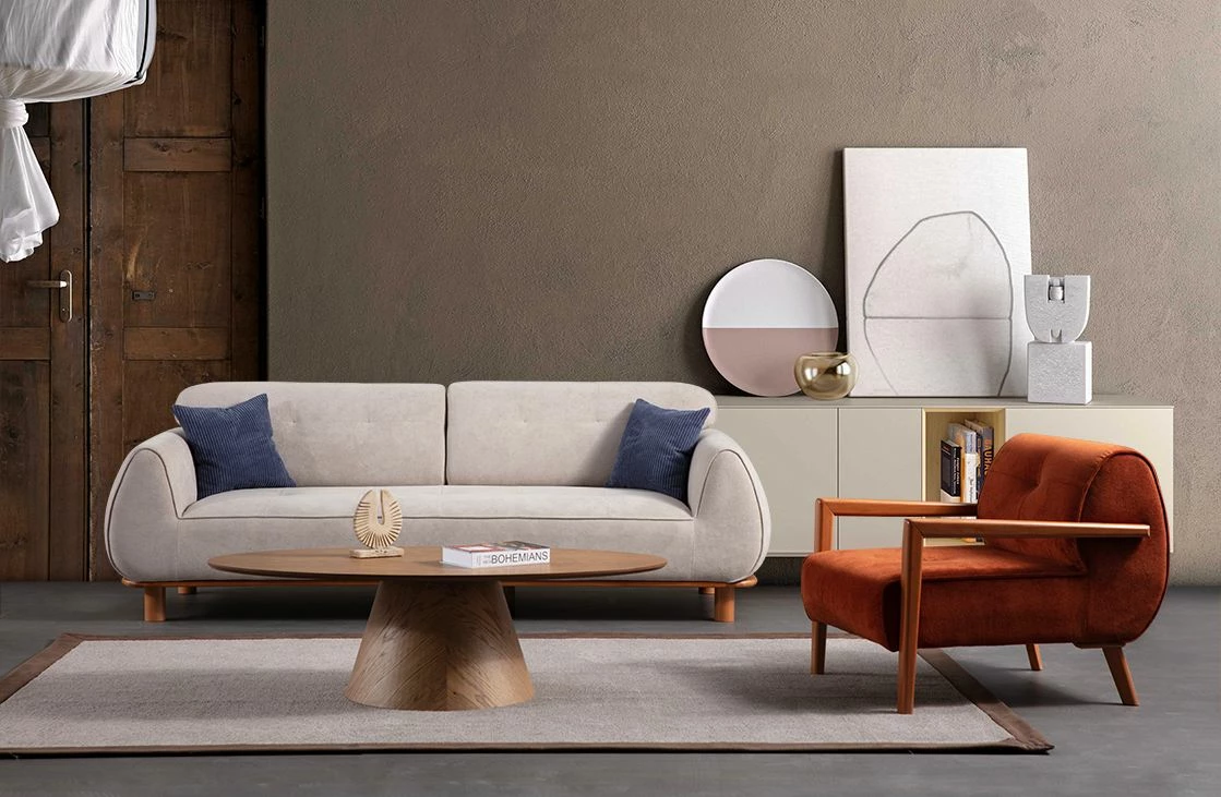Karrige krahu Drop Berger, Atelier del Sofa, e bardhë