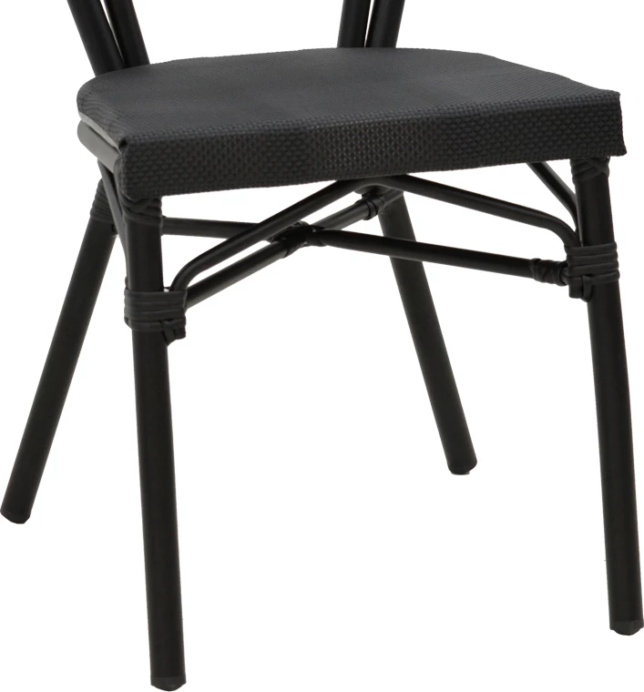 Karrige Nacia alumini e zezë-textilene e zezë 45x59x85cm