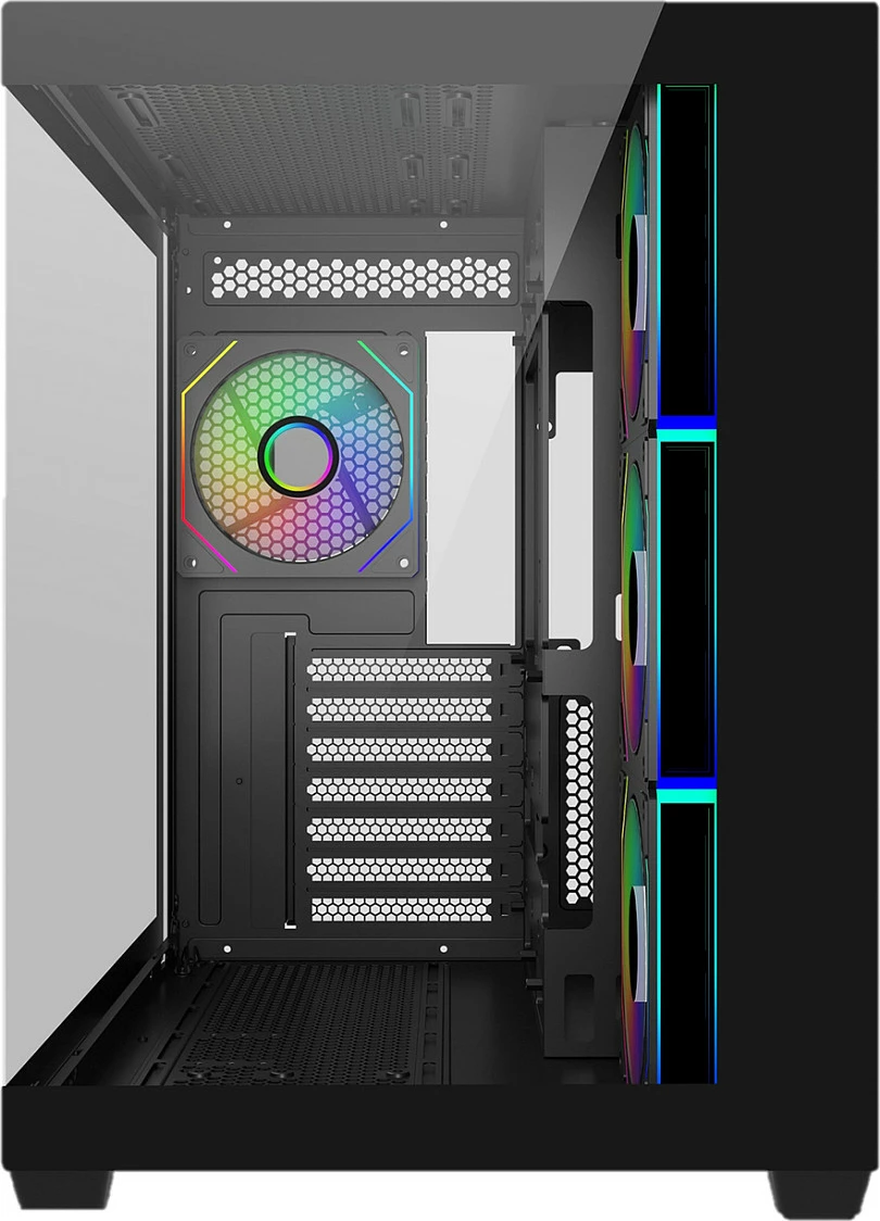 Kasë Cooler Master Elite 681, Midi Tower, Tempered Glass, RGB, e zezë