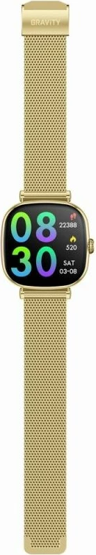 Smartwatch për femra Gravity GT32-1, gold me rrip rezervë rozë