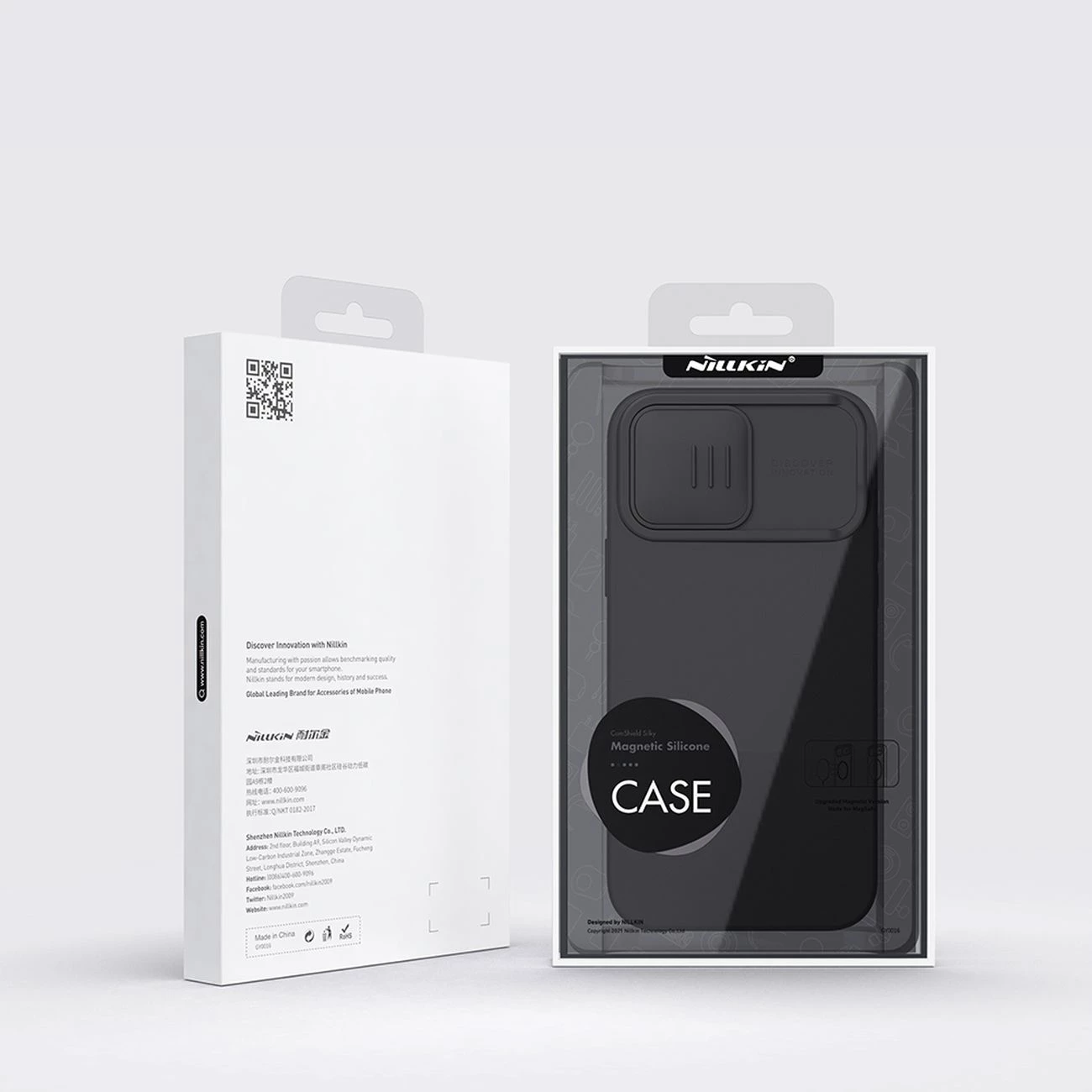 Mbështjellës Nillkin CamShield Silky Silicone për iPhone 14 Pro Max, MagSafe, kapak kamere, Kaltër