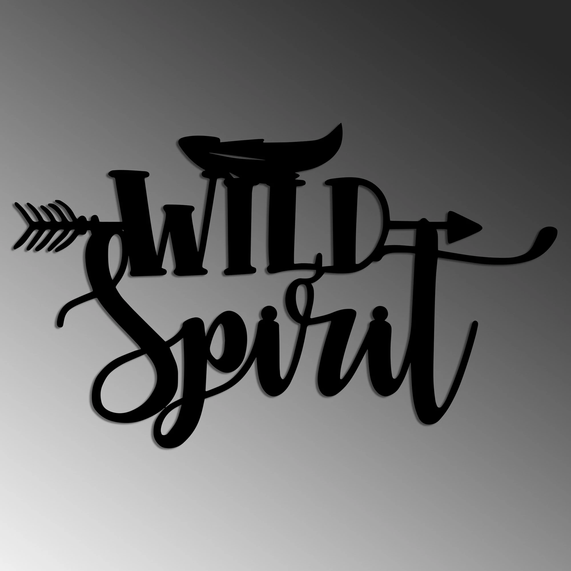 Aksesor dekorativ metalik për mur, Wild Spirit, ngjyrë e zezë, Wallity, 60x35cm