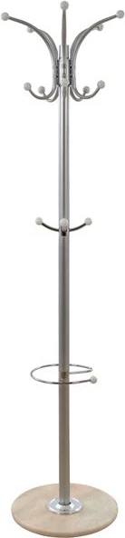 Stendë për kapela/pallto metalike, FH0038.40, rrotulluese, argjendi, me mermer, 37x170 cm