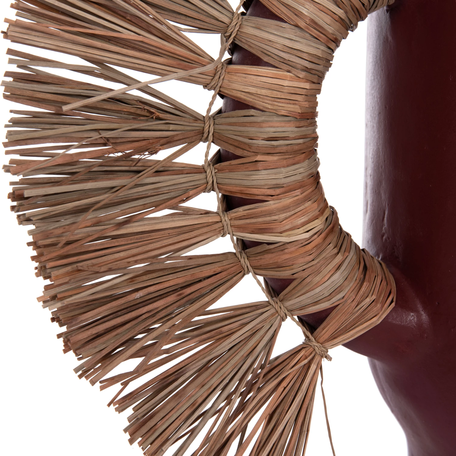 Vazo dekorative tavoline ALICA, terrakotë, ngjyrë maro, me bar të thatë, FH4668.06S, 55x19x34Hcm