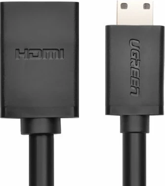 Kabllo adapter Ugreen, HDMI femër në mini HDMI mashkull, 22 cm, e zezë