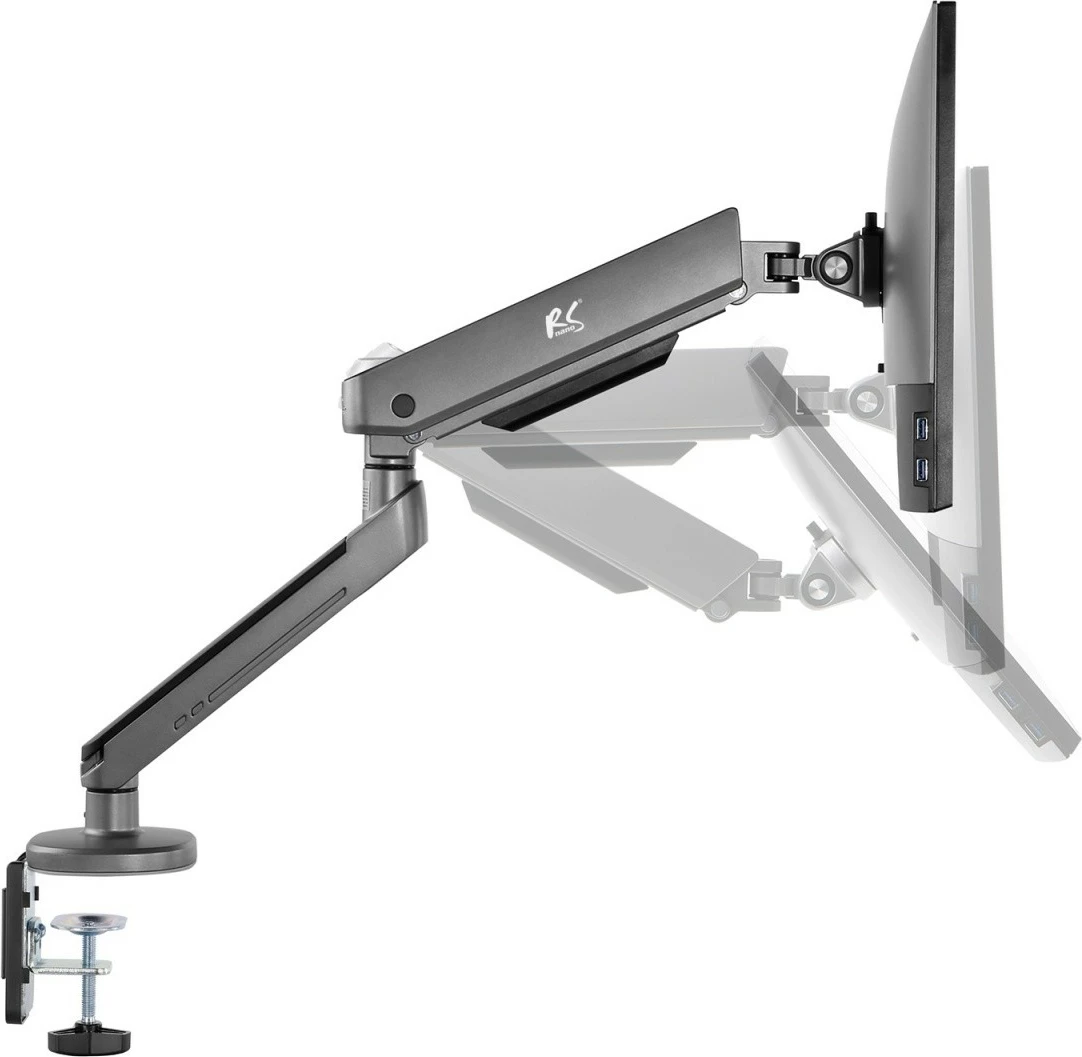 Mbajtës gaming për monitor Maclean NanoRS RS165, me LED RGB, i zi