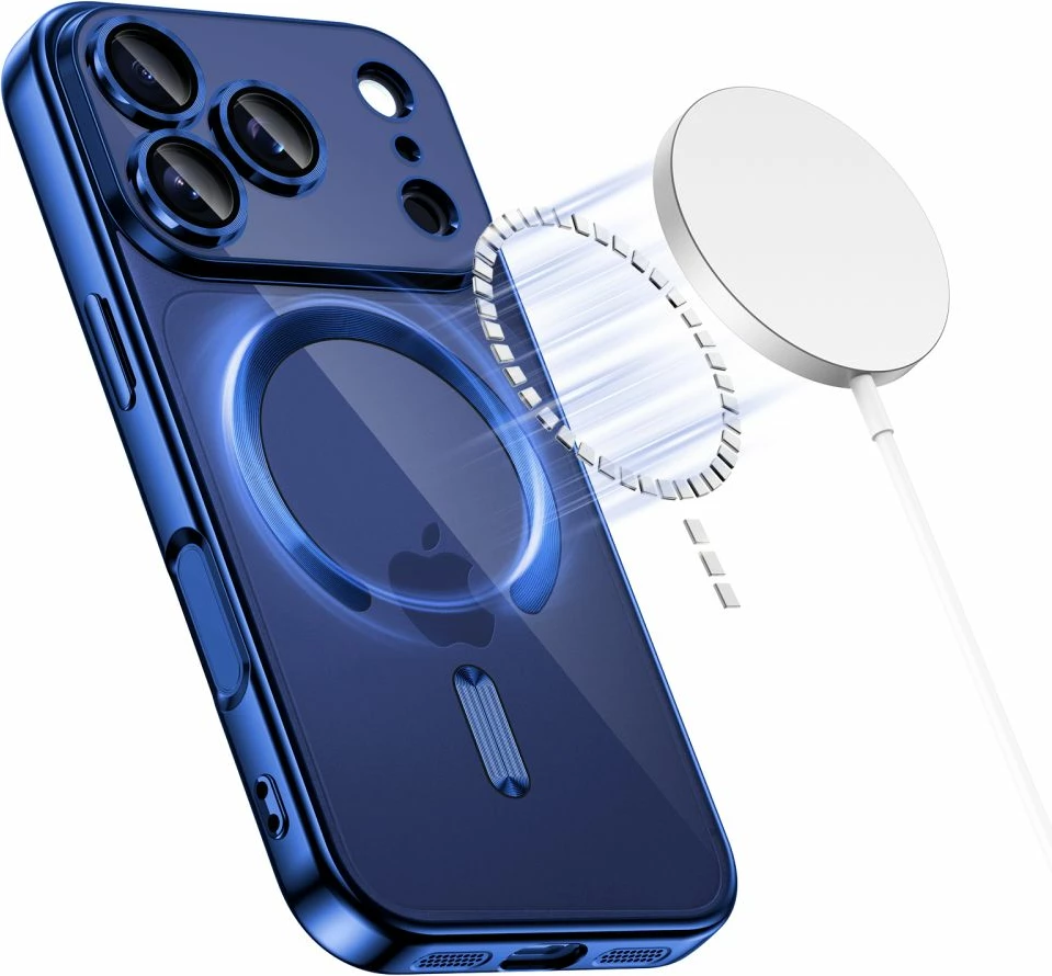 Mbështjellës Tech-Protect MagFlex për iPhone 17 Pro, MagSafe, i tejdukshëm, blu navy, 1 copë