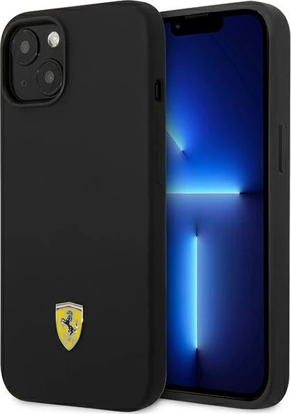 Mbështjellës Ferrari FEHCP14SSIBBK për iPhone 14 6.1", silikon, i zi