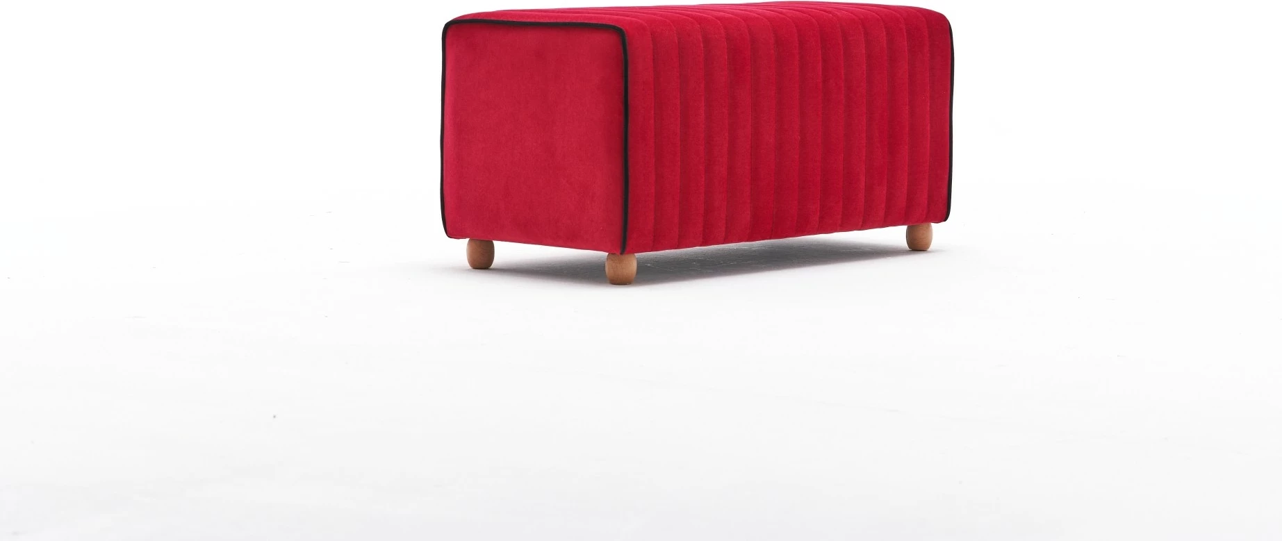 Puf Mabel, kadife e kuqe, Atelier del Sofa, 80x40x40cm