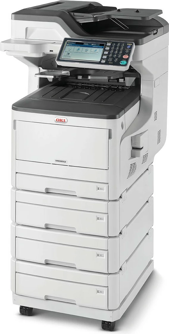 Printer multifunksional OKI MC853dnv, LED, ngjyra, A3, 4-në-1, bardhë/zi