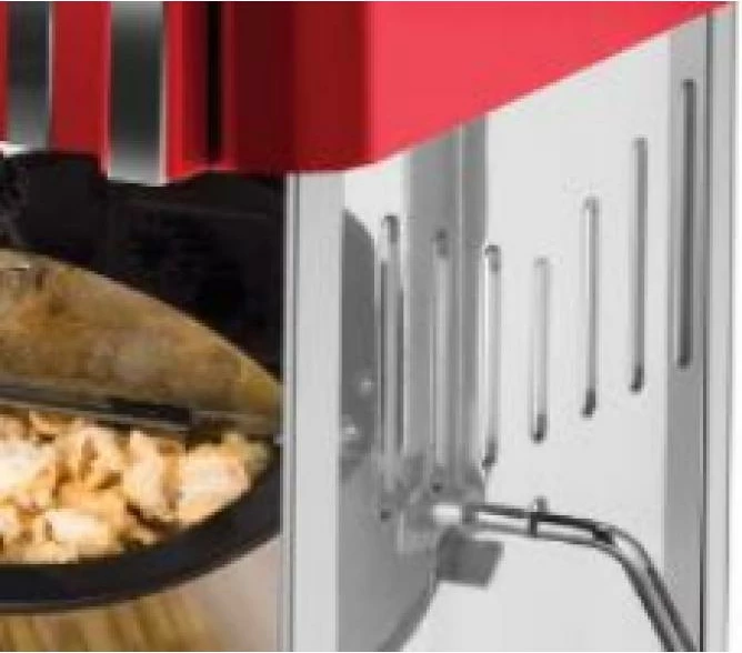 makinë kokoshkash UNOLD Popcornmaker Retro 48535, tenxhere inoksi jo-ngjitëse, tabaka e lëvizshme, dritë/mbajtje ngrohtë, e kuqe