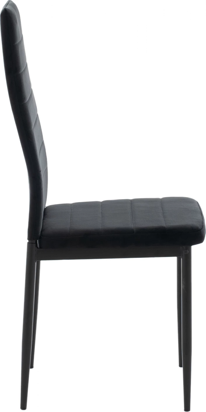 Karrige metalike, FH0037.34, kadife e zezë, me kornizë metalike, set prej 4 copash