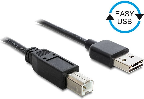 Kabllo USB DeLOCK EASY-USB A në B, USB 2.0, 3 m, e zezë