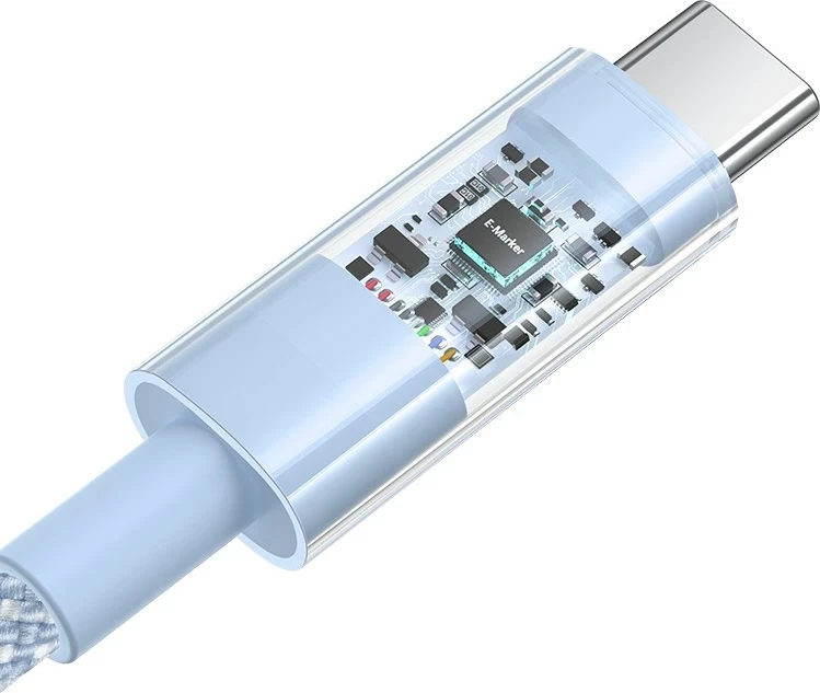 Kabllo Baseus Gem USB-C në USB-C, 2 m, 100 W, Kaltër