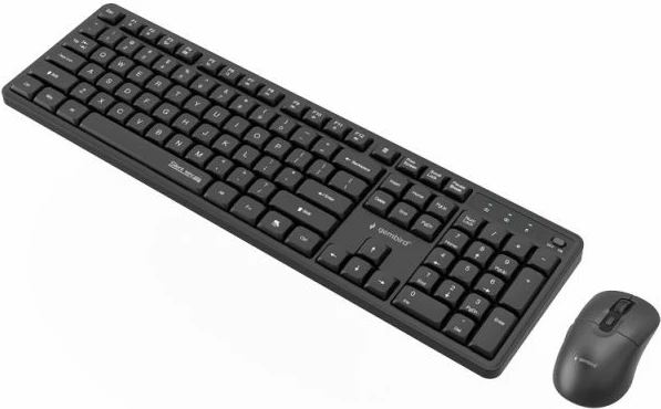 Tastierë dhe mi wireless Gembird Silent Key Pro Business, të zeza, set