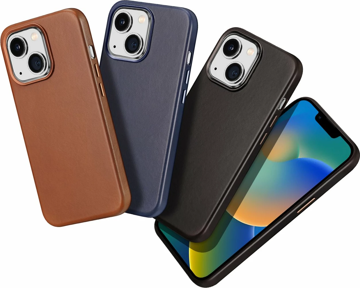 Mbështjellës Dux Ducis Naples për iPhone 14 Plus, lëkurë, MagSafe, Kafe e errët