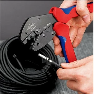 Vegël presimi Knipex MultiCrimp MC4/MC4 EVO2, 250mm, kuqe/blu