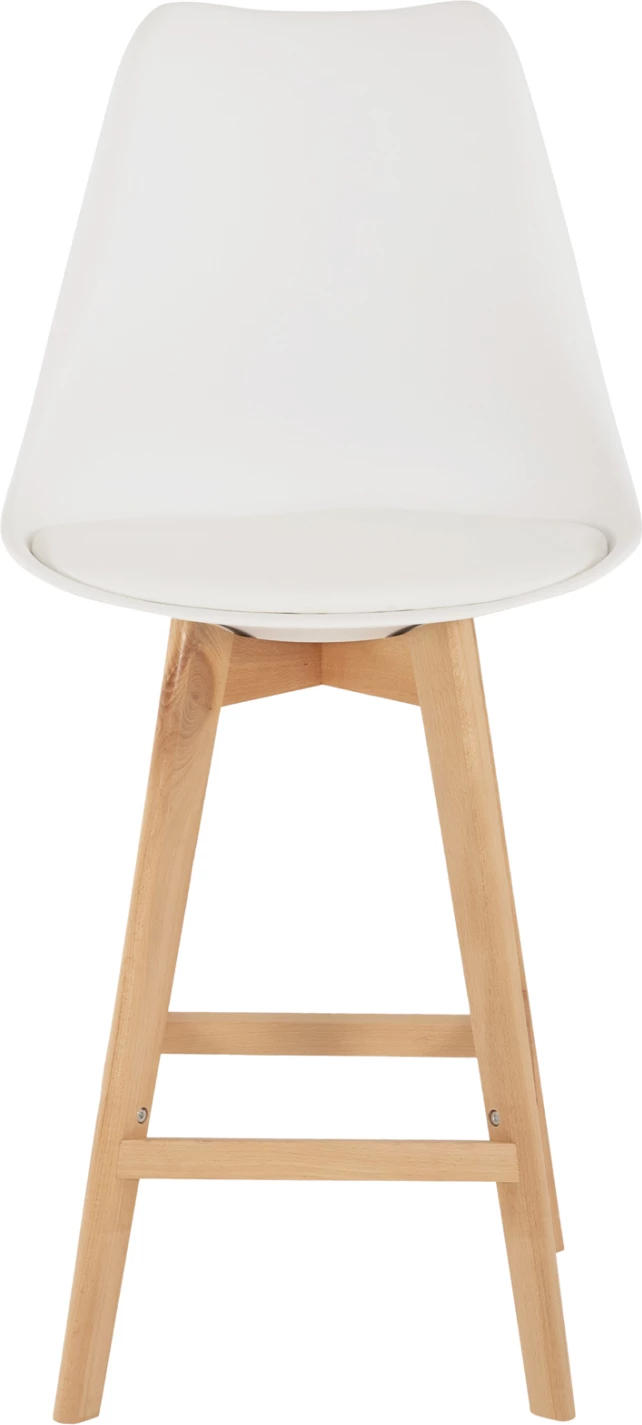 Karrige për bar VEGAS FH8000.21, lartësi mesatare, polipropilenë e bardhë, dru ahu natyral, 47x58x103H cm, set prej 4 copash