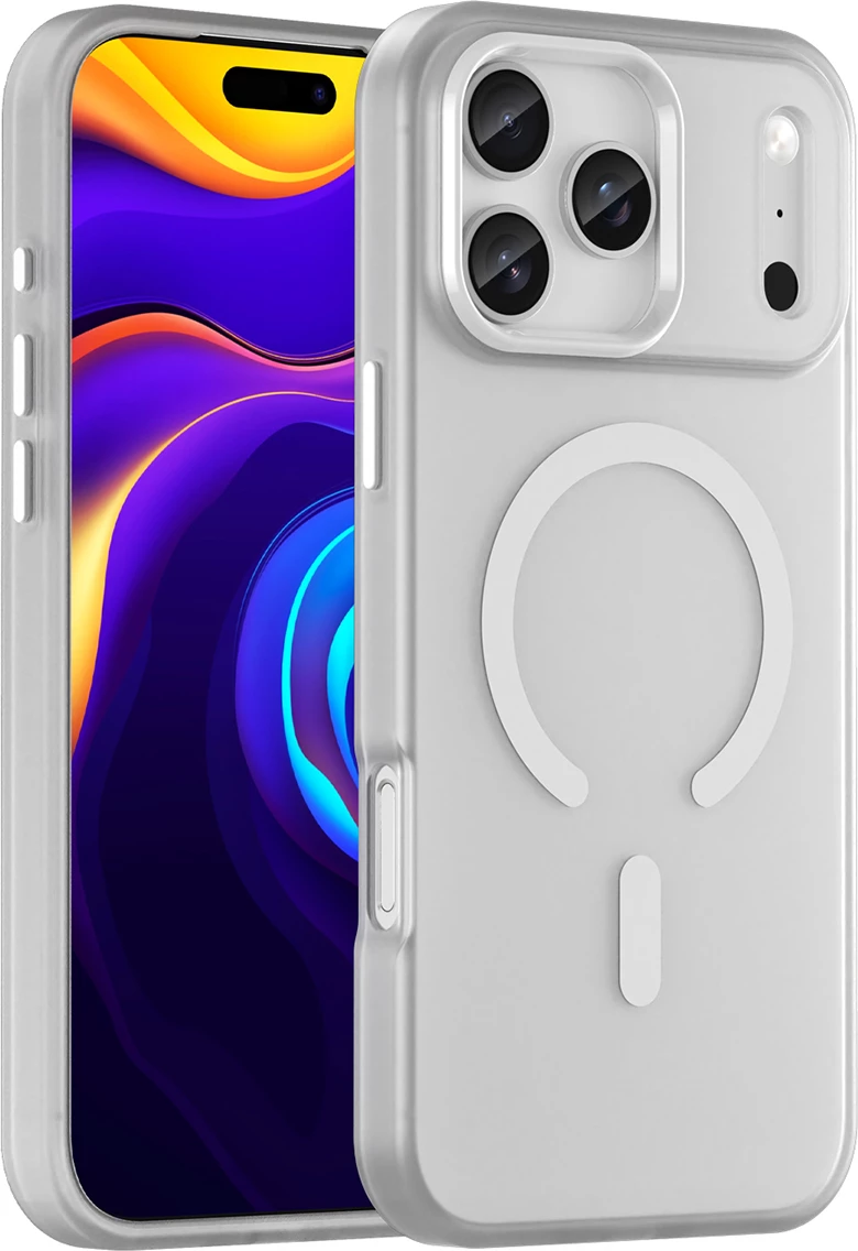 Mbështjellës Hurtel për iPhone 17 Pro, MagSafe, Mat, Bardhë