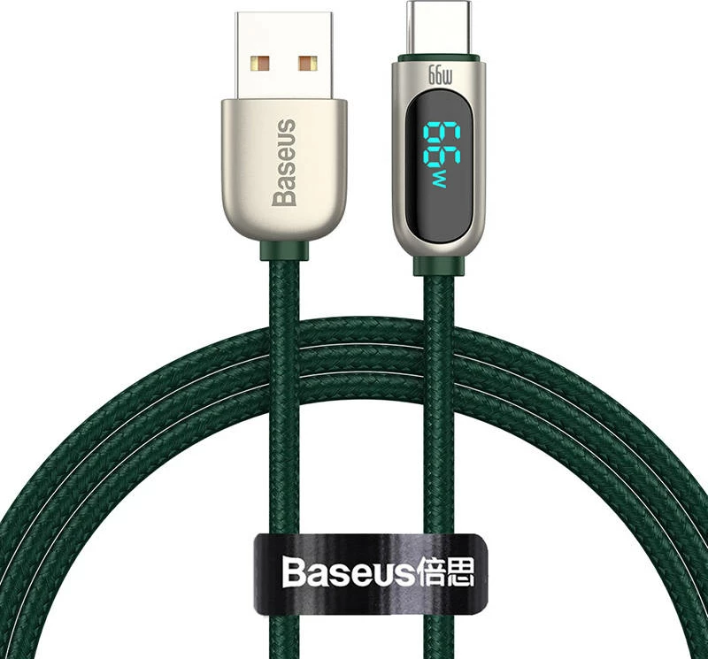 Kabllo Baseus Display USB në Type-C, 66W, 1m, e gjelbër