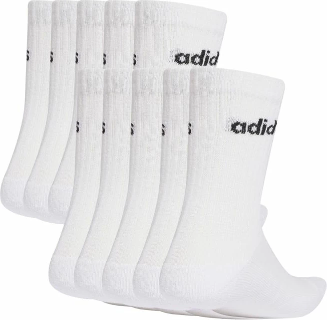 Çorape crew adidas Cushioned Linear KF9091, të bardha, 10 palë