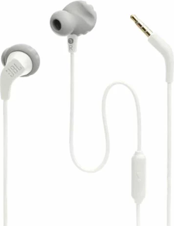 Kufje me kabllo JBL Endurance Run 2, IPX5, me mikrofon dhe remote, të bardha
