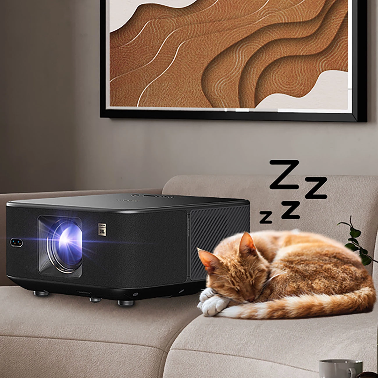 Projektor multimedial Yaber K3 Pro me JBL altoparlantë dhe subwoofer, FullHD 1080p, i zi