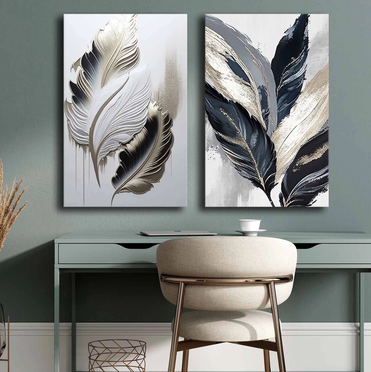 Pikturë muri set 2 copë, seri GOBI, kanavacë e printuar, 45x2.8x70cm (x2)