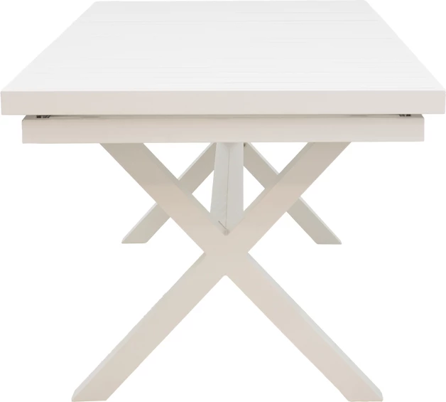 Tavolinë zgjeruese Dagyn, alumin e bardhë, 180-240x90x76cm