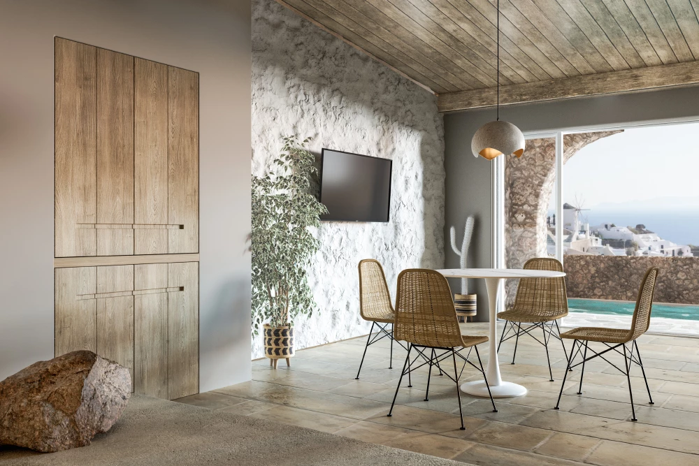 Tavolinë e rrumbullakët Snow, e bardhë, 90x90x75cm