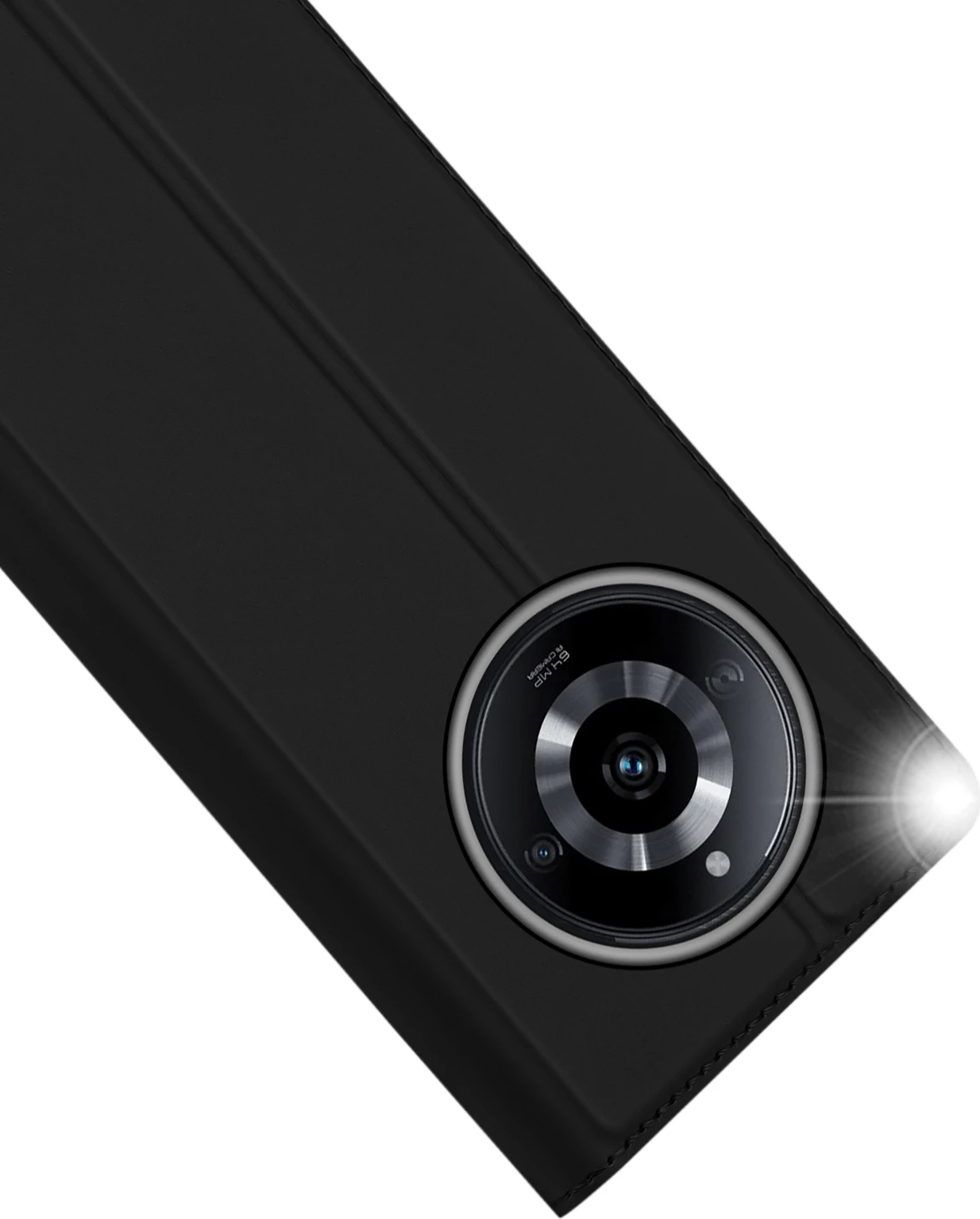 Mbështjellës Dux Ducis Skin Pro për Realme 11, me xhep kartelash dhe mbështetëse, i zi