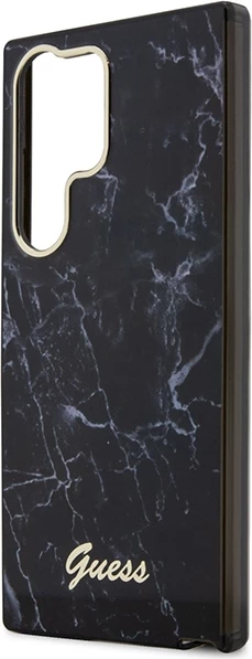 Mbështjellës Guess GUHCS23LPCUMAK për Samsung Galaxy S23 Ultra, hardcase, Marble, i zi