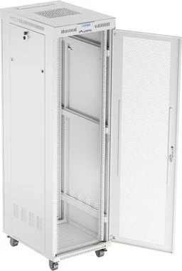 Kasë rack LANBERG 19" 42U 600x800mm, gri, derë perforuese LCD
