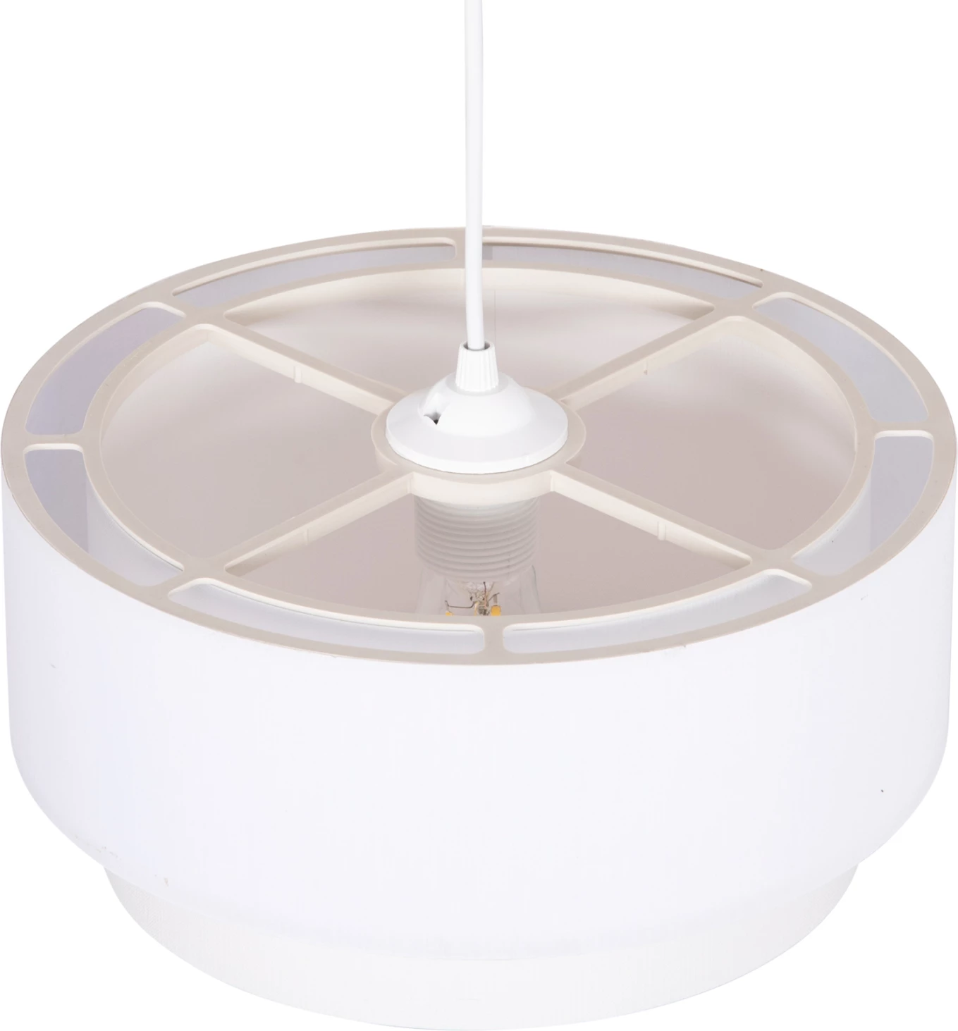 Llambë varëse cilindrike KRIKS FH4707.01 PVC e bardhë Φ30x70H cm