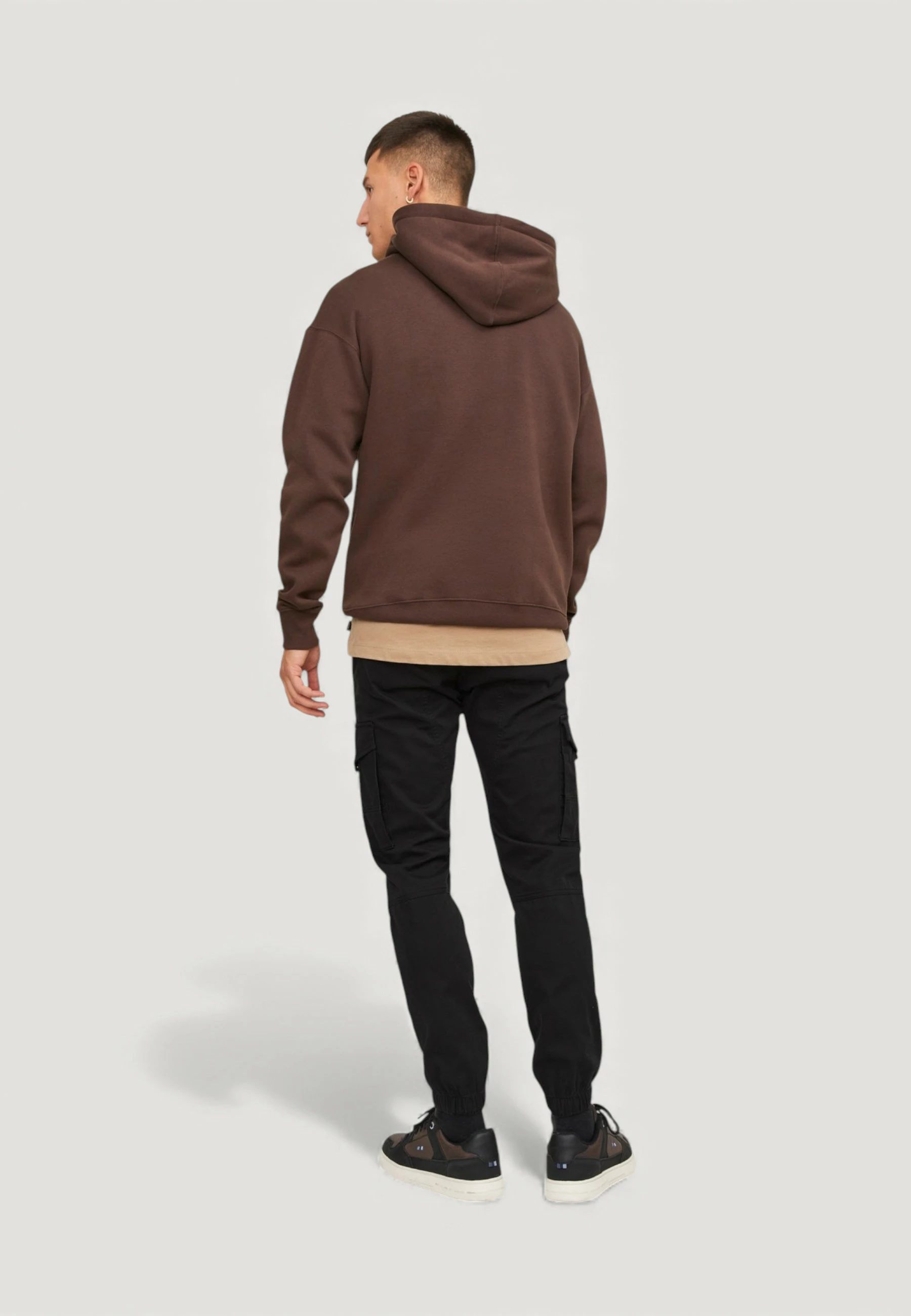Pantallona cargo Jack & Jones JPSTPAUL JJFLAKE 12139912 për meshkuj, të zeza [Madhësia: W28 L30]