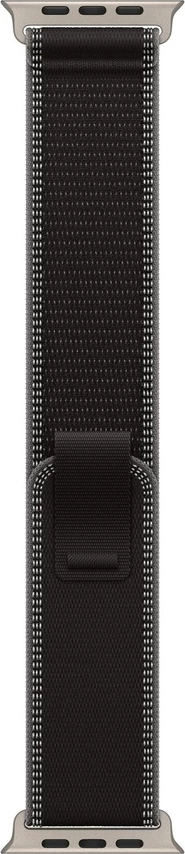 Apple Watch 49mm Loop Black/Charcoal Trail Loop - M/L - Natural Titanium Finish