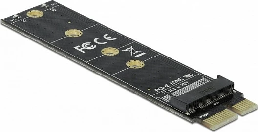 Adapter PCIe x1 në M.2 Key M DeLOCK, PCIe 4.0, NVMe, 2230/2242/2260/2280, i zi