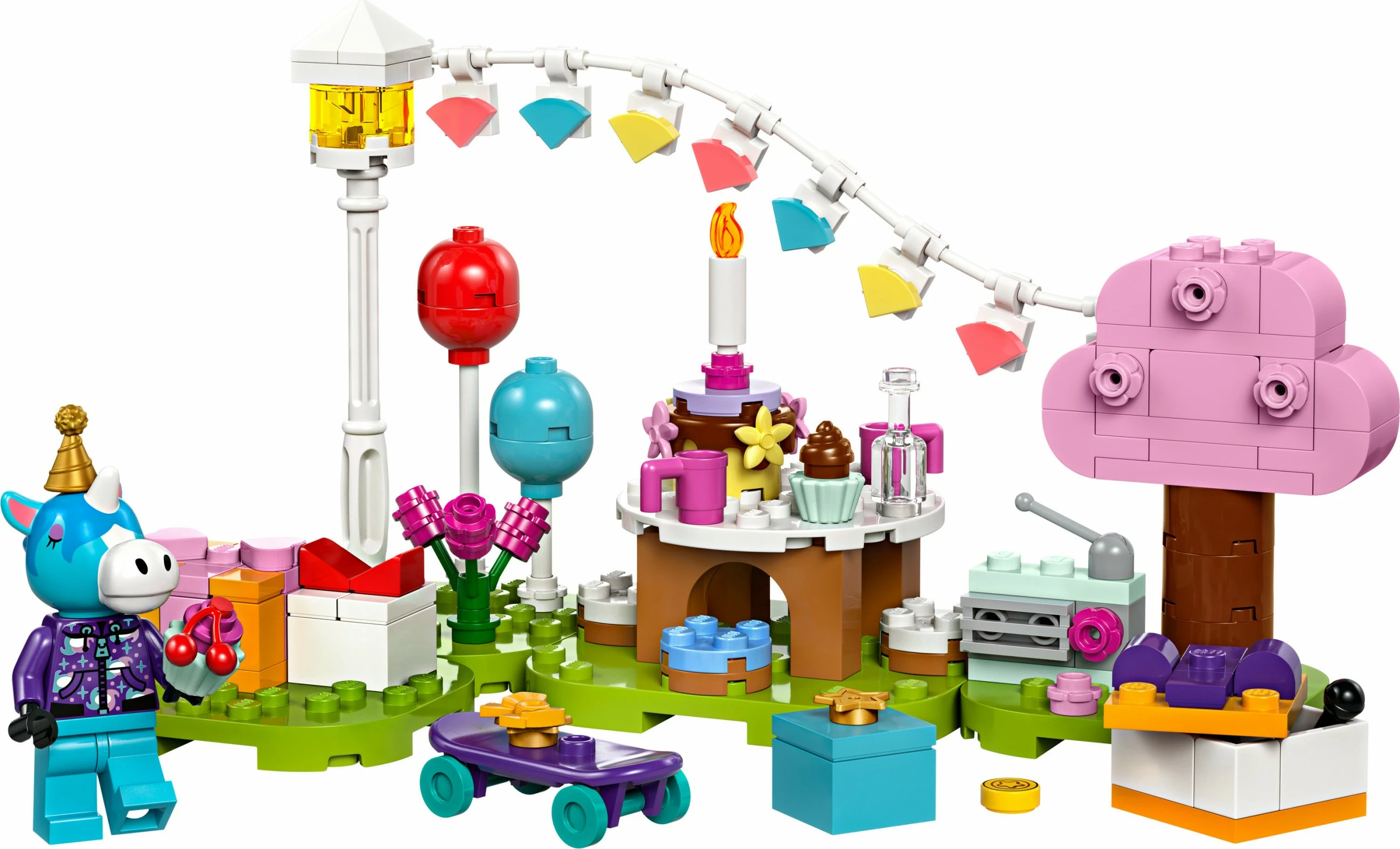 Set ndërtimi LEGO Animal Crossing 77046 Julian's Birthday Party, 170 pjesë, multikolor