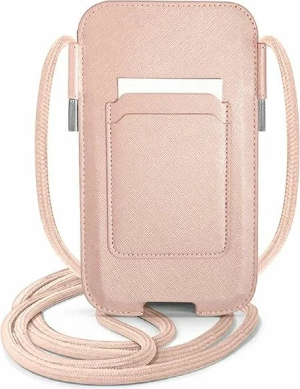 Çantë telefoni Guess Saffiano Strap 6.7", rozë [Ngjyra: Rozë]