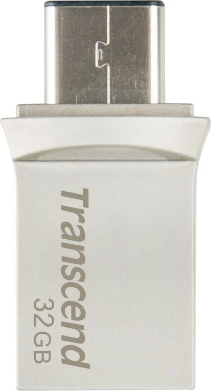 USB stick Transcend JetFlash 890 32GB, USB 3.1, Type-C/A, zi/argjendtë